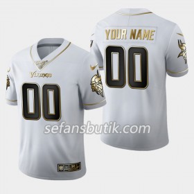Minnesota Vikings Tröjor Custom Nike Vit Golden Edition 100th - Herr